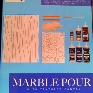 Brand   New Original Art By U MARBLE POUR WITH Textured Canvas